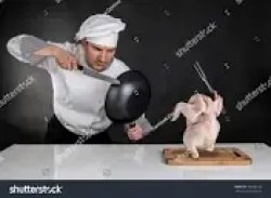 chef fighting chicken Meme Template