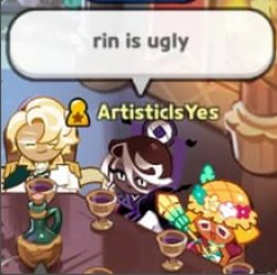 "Rin Is Ugly" -Affogato Cookie Meme Template