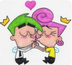 Cosmo and wanda kisses each other Meme Template