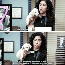 Rosa and Puppy Arlo Brooklyn 99 Meme Template