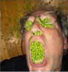 Guy with peas leaking from everywhere Meme Template