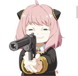 Anya with gun Meme Template