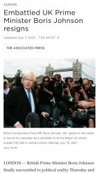 Boris Johnson resigns Meme Template