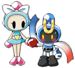 Aqua Bomber and Magnet Bomber holding hands Meme Template
