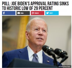 Biden historic low approval Meme Template