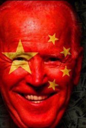Biden China Flag face tattoo Meme Template