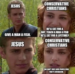 Jesus give a man a fish Meme Template