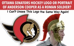 Ottawa Senators Logo or Anderson Cooper As A Roman Soldier Meme Meme Template