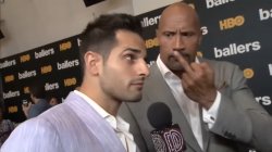 The rock flipping off interviewer Meme Template