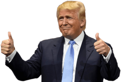 Trump thumbs up with transparency Meme Template