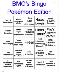 BMO's Pokémon Bingo Meme Template