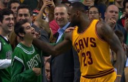 LeBron James and disabled Boston fan Meme Template