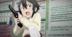 anime girl gun Meme Template
