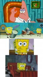 spongebob making a point then gives up Meme Template