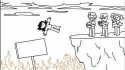 jaiden animations falling off a cliff Meme Template