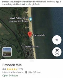 Brandon Falls on Google maps Meme Template