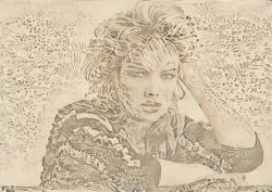 Kim Wilde black & white AI art Meme Template