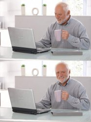 Old man laptop smiling Meme Template