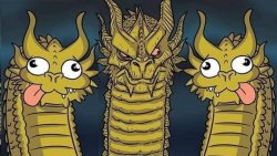 Three Headed Dragon, 2 Silly 1 Serious Meme Template