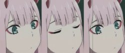 blinking zero two Meme Template