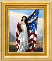 Liberty USA America Flag art portrait Meme Template