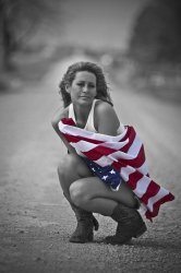 Patriotic Flag Girl Woman USA America boots Meme Template