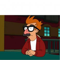 Fry disguise w/upper text box Meme Template