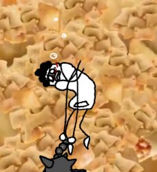 Carlos Or Something drowns in Totino's Pizza Rolls Meme Template