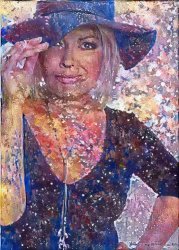 Kim Wilde hat AI art Meme Template