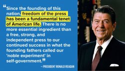 Ronald Reagan on press freedom Meme Template