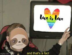 Sloth love is love and that's a fact Meme Template