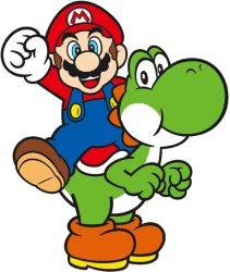 Mario ridng Yoshi Meme Template