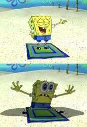 Spongebob hubris and panic Meme Template