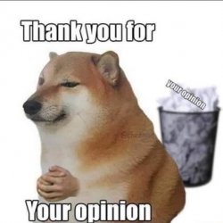 Thank you for your opinion Meme Template
