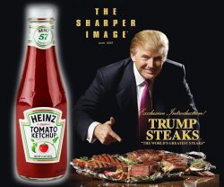 Trump eats steak with ketchup Meme Template