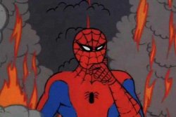'60s Spiderman Fire Meme Template