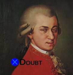 X doubt Mozart Meme Template