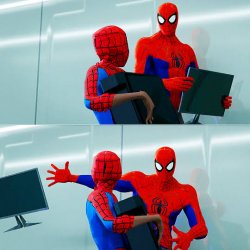 Spiderman throw away tv screen Meme Template