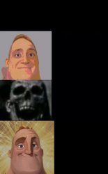 Mr. Incredible becoming uncanny and then canny Meme Template