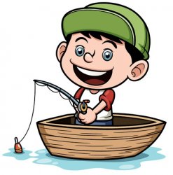 Boy fishing boat bobber pole pond Meme Template