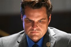 Matt Gaetz, looking at something on his laptop, but what? Meme Template