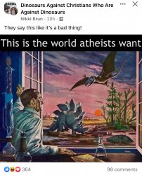 Dinosaurs against Christians who are Against Dinosaurs Meme Template