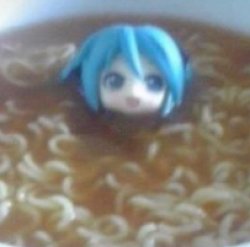 mikudayo drowns in noodles Meme Template