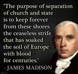 James Madison separation of church and state Meme Template