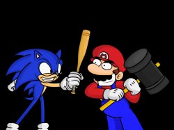 Mario and Sonic in Glitter Universe Meme Template