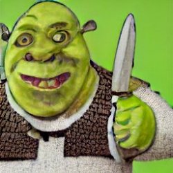Shrek with knife Meme Template