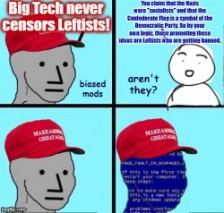 Big Tech never censors Leftists Meme Template