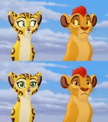 Kion and Fuli confused Meme Template