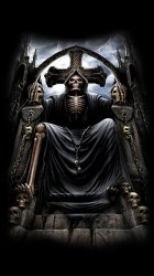 Grim reaper on skull throne Meme Template