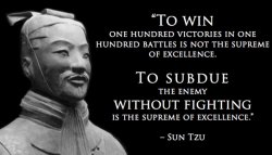 Sun Tzu quote win without fighting Meme Template